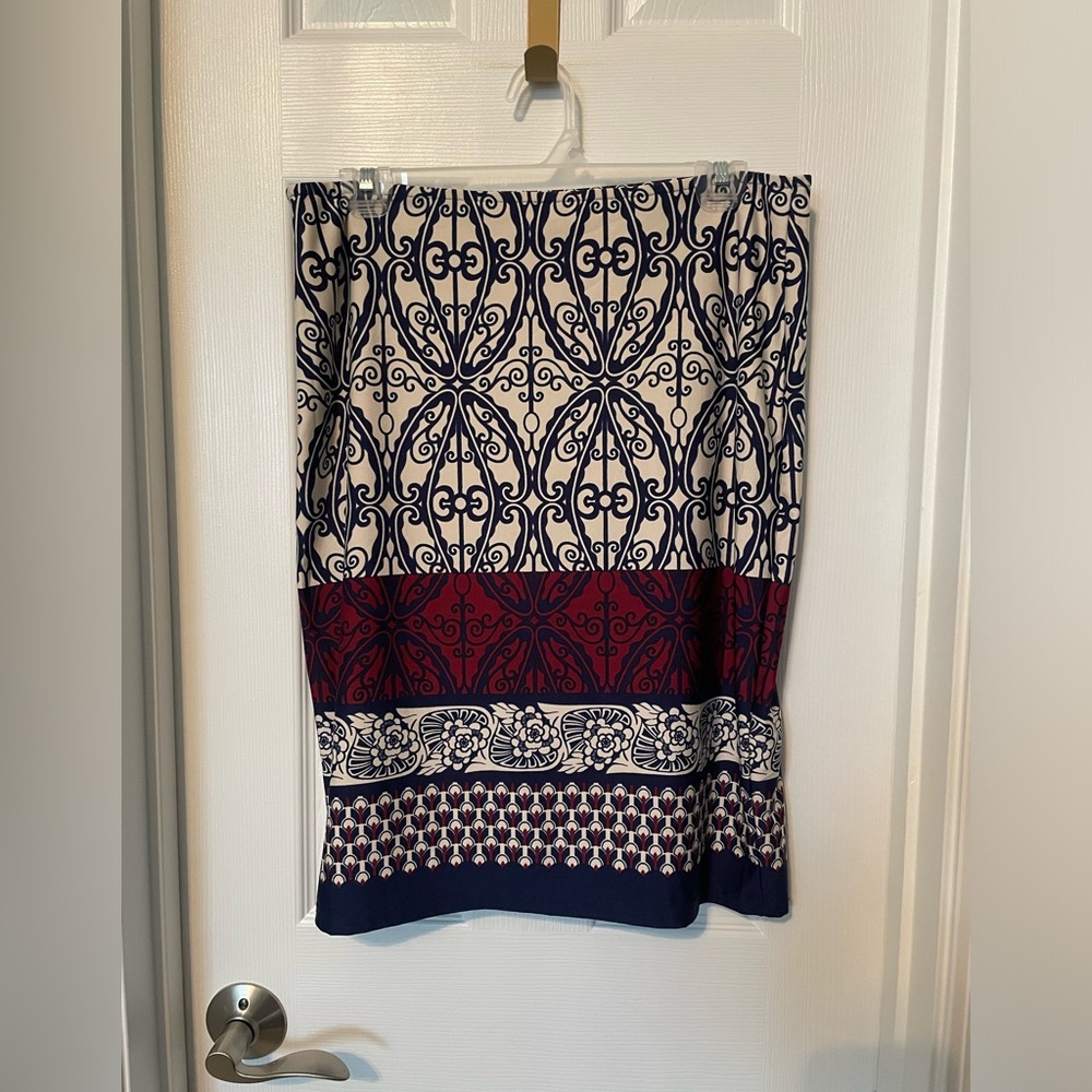 White Mark Pattern Pencil Skirt